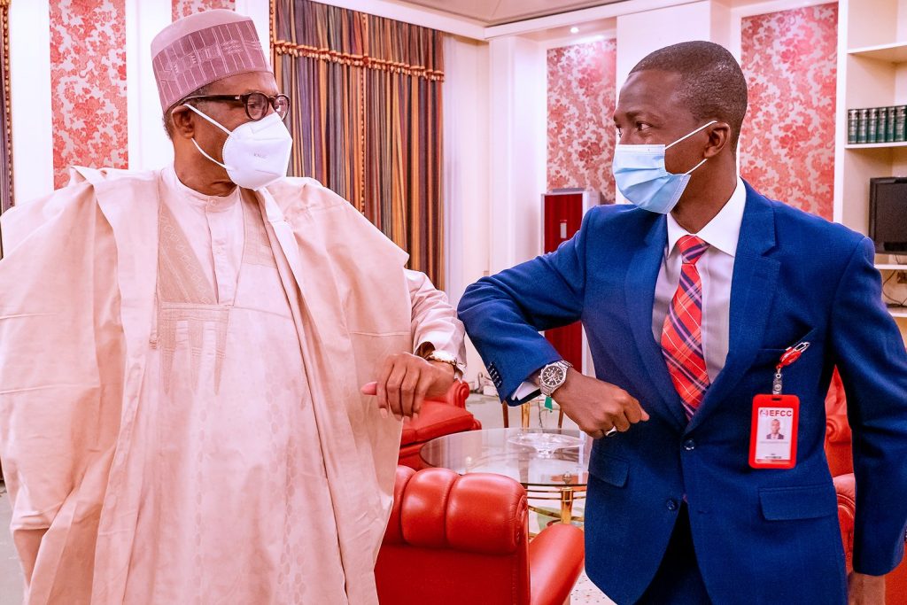 Buhari meets new EFCC chair, Bawa at State House