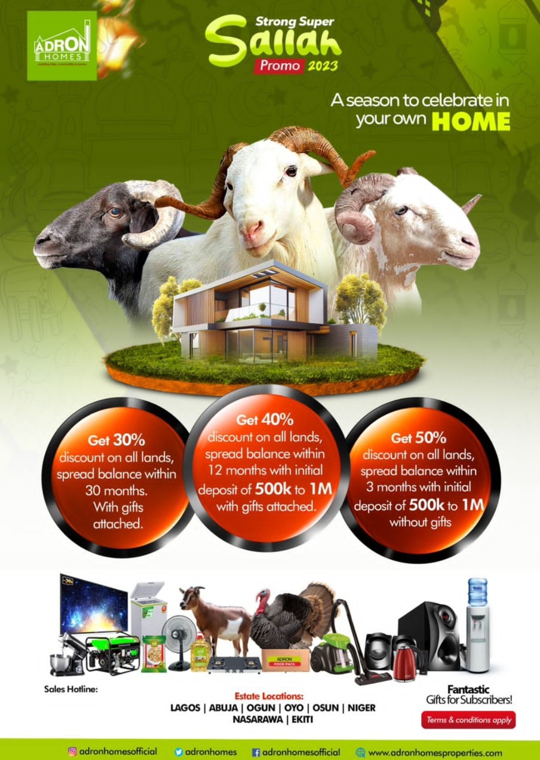 Adron Homes Begins Massive Giveaway for Customers in ‘Sallah Repete’